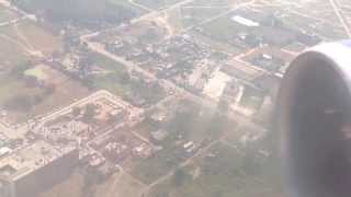 preview picture of video '(HD) Landing at Chandigarh Airport, India with a view of the Mohali stadiums.'