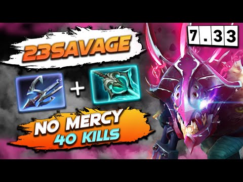 13k MMR 23savage abusing NEW Broken Items with Slark - 40 Kills 7.33 Patch Dota 2
