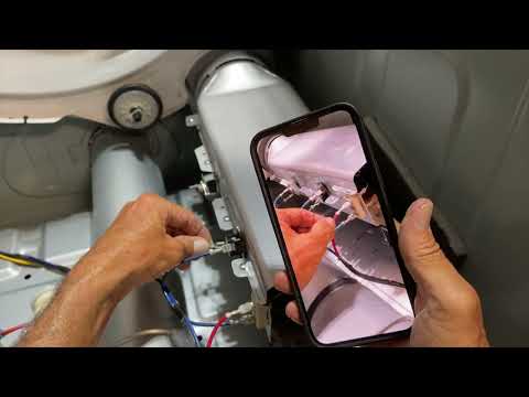 How to connect the sensor and heating element housing on Samsung Dryer