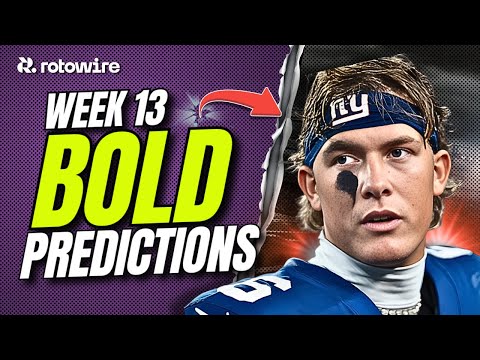 Thumbnail for 5 BOLD Predictions For Week 13 Fantasy Football