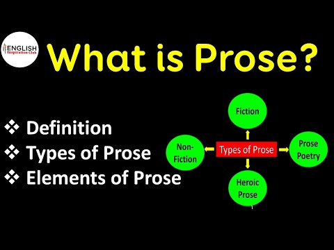 What is Prose? / Types of Prose in English Literature / Elements of Prose || Important Prose Works