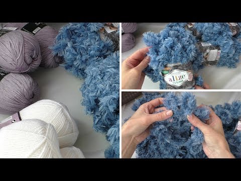 Как связать пушистый плед из 'ALIZE PUFFY FUR'///Обзор пряжи от ЯрнХаус.
