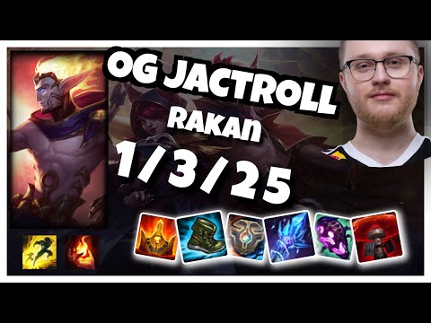 OG Jactroll Rakan SUPPORT (1/3/25) vs SHEN Gameplay Replay - Patch 10.19