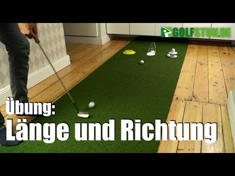 Übung für die Puttingmatte: Richtung und Länge (Golf)