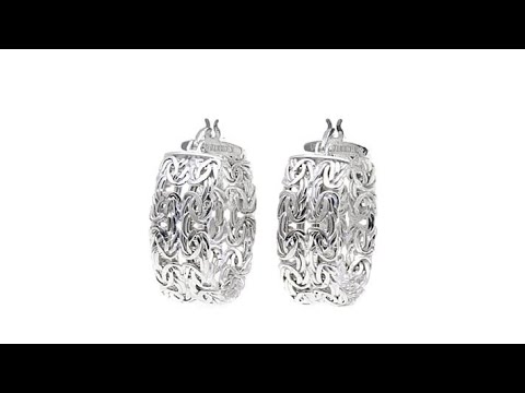 Sevilla Silver Double Row Byzantine Hoop Earrings