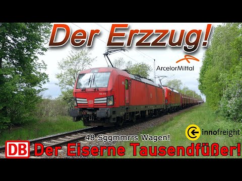 Der Monströse DB Cargo Erzzug! 2 Vectrons ziehen den Eisernen Tausendfüßer mit 48 Sggmmrrs Wagen!