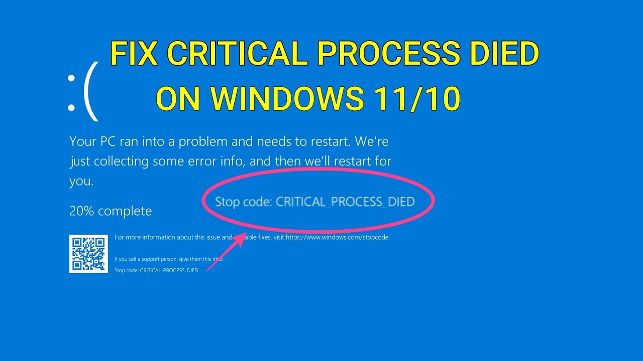 Critical Process Died Blue Screen Error on Windows 11 & 10 [SOLVED]