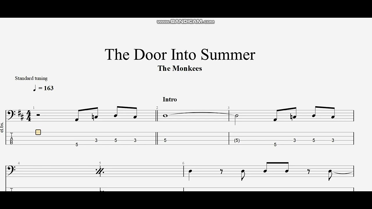 The Monkees - The Door Into Summer (bass tab)