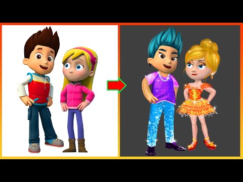 Ryder Katie Paw Patrol Glow Up Elemental  - Disney Pixar Art - PAW PATROL