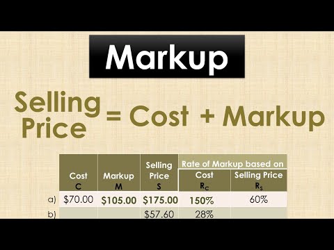 Markup = Selling Price - Cost (with solved problems)