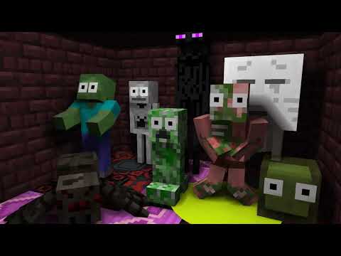 Monster School  EYES THE HORROR GAME CHALLENGE   Minecraft Animation