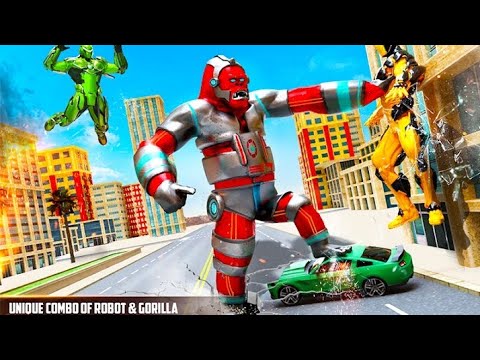 ROBOT Monster Gorilla Rampage City Attack Animal Sim | Gameplay Hannu Games