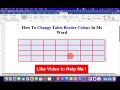 How To Change Table Border Colour In MS Word