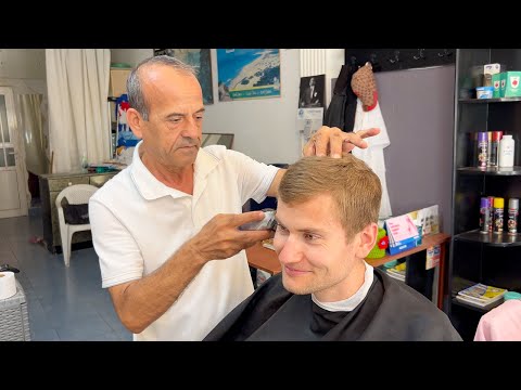 Old School Barber Mehmet gives me the FULL Service 💈✂️ ASMR Haircut, Shave, Threading and More!