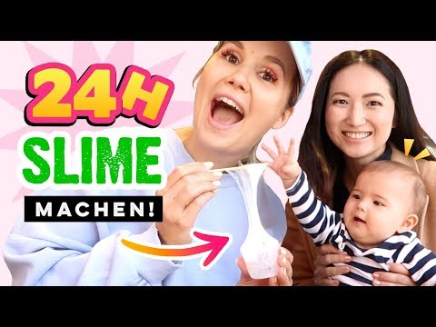 Making slime for 24 hours! Slime making challenge!