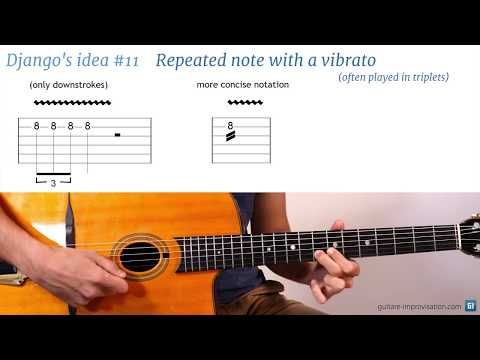 Django Reinhardt lick #11 : Repeated note with a vibrato
