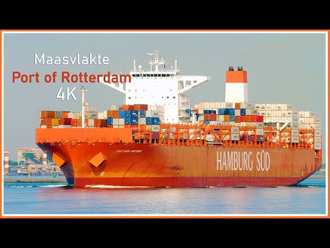 Big Ships at Maasvlakte Rotterdam Port - Ship Spotting 4K