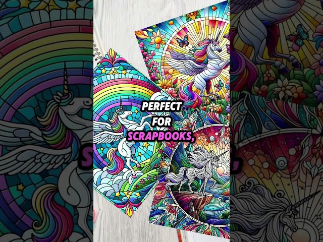 Vídeo relacionado con Scrapbook Paper - 20 Front and Back Premium Color Pages: Stained Glass Bridge - Rainbow Colors with Magical Light Shining Through the Window - 8.5"x8.5"