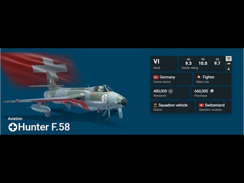Swiss Hunter F.58 Gameplay - War Thunder