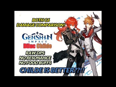 C6 DILUC VS C6 CHILDE DAMAGE COMPARISON | CHILDE IS BETTER???!!! CONFIRMED - GENSHIN IMPACT