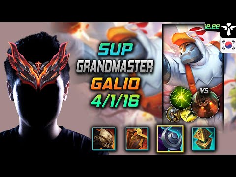 GrandMaster Support Galio Build Evenshroud Aftershock - Galio Support vs Nautilus - LOL KR 12.22