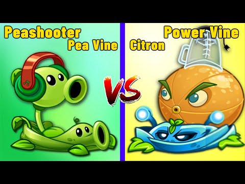 PVZ 2 - PEASHOOTER & PEA VINE vs POWER VINE & CITRON - Plant vs Plant!