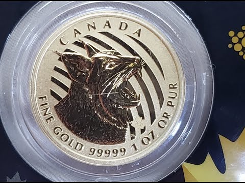 1OZ .99999 Fine Gold Coin Added to the Stack 2020 Call of the Wild Bobcat