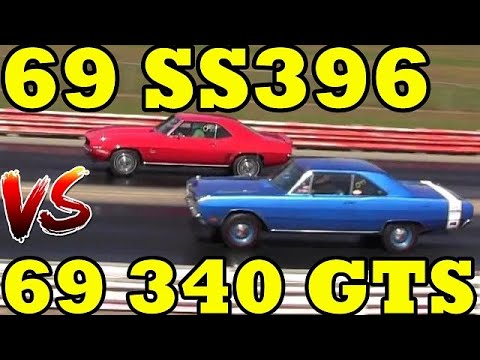 Camaro SS396 / 375 (L78) vs 340 Dodge Dart GTS- 1/4 Mile Drag Race Video - Road Test TV ®
