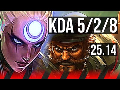 DIANA vs GANGPLANK (TOP) | 5/2/8 | KR Grandmaster | 25.14