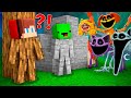 JJ and Mikey HIDE From Poppy Playtime Chapter 3 MONSTERS in Minecraft Challenge - Maizen