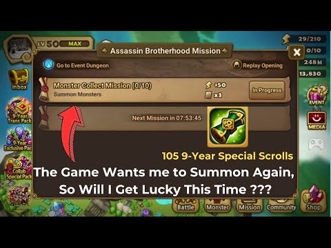 Summoning 105 of 9-Year Special Scrolls: Will Luck Be On My Side? #summonerswar #summonsession