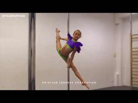 8 years old pole sport kids Акробатика на пилоне для детей