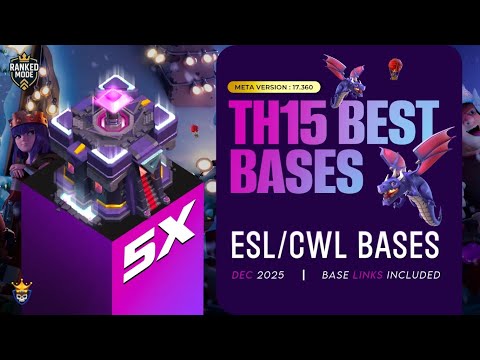 5 TH15  Bases for Ranked Mode & Wars | Clash of Clans