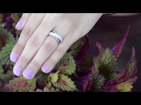 0.78 Ct. Double Row Shared Prong Bypass Wedding Ring - TwoBirch TB-WR-0217-WG-J