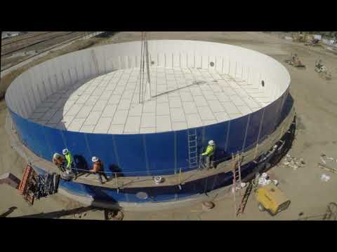 Bolted Steel Tank Installation Time lapse