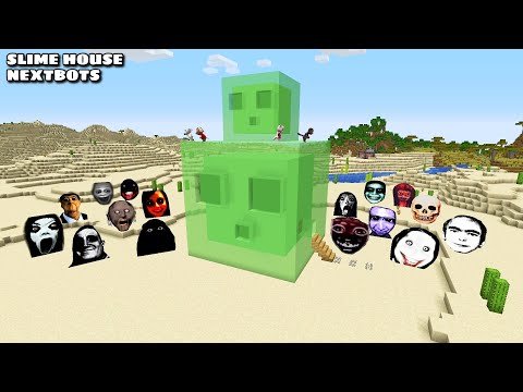 SURVIVAL SLIME HOUSE WITH 100 NEXTBOTS in Minecraft - Gameplay - Coffin Meme