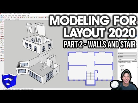 HOUSE MODELING in SketchUp 2020 Part 2 - Interior Walls and Stairs