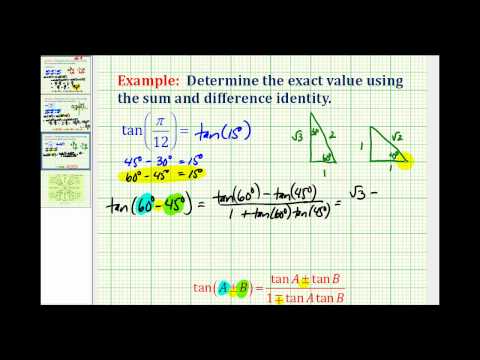 Example: Using The Sum and Difference Identity to Determine a Tangent ...