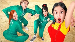 PRO SQUID GAME PLAYERS BE LIKE: || Playing Squid Game in REAL LIFE by 123GO! CHALLENGE