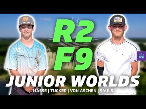 2025 PDGA Junior Disc Golf World Championships | R2F9 | Masse, Tucker, Von Aschen, Sauls | MJ18