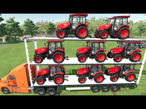 MINI TRACTORS OF COLORS! TRANSPORTING ZETOR TRACTORS TO GARAGE WITH MACK TRUCK Farming Simulator 22