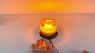 LED maják, 12-24V, 24xLED oranžový, pevná montáž, ECE R65