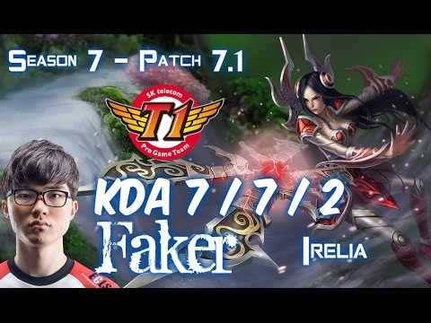 SKT T1 Faker IRELIA vs SINGED Top - Patch 7.1 KR Ran