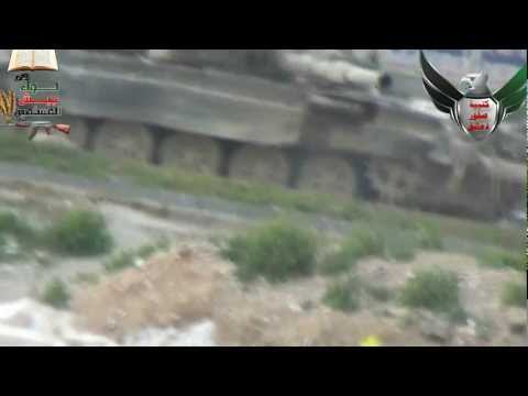 رصد احدى دبابات النظام في المنطقة الصناعية في دمشق من قبل كتيبة صقور دمشق