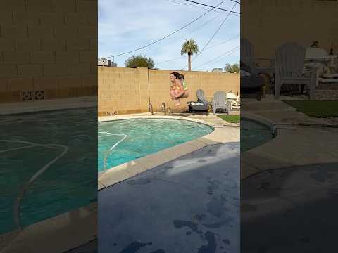 CRAZY GIANT CANNONBALL SPLASH into the Swimming Pool #shorts