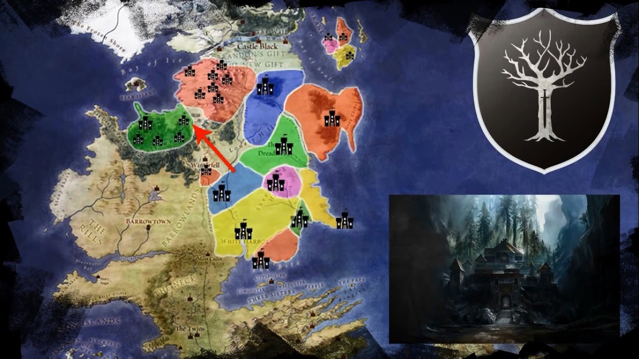 Map of the Known Houses of the North, Their History and Tour Through Winterfell