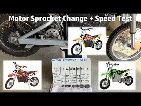 Razor Dirt Bike Motor Sprocket Change & Speed Test - MX650 MX500 SX500