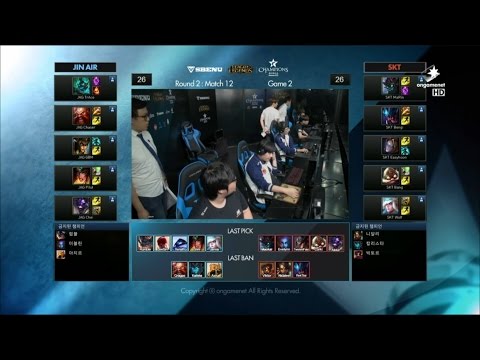 SKT vs JAG Game 2 Highlights - SK TELECOM T1 vs JIN AIR GREEN WINGS - W8 LCK Champions Korea Summer
