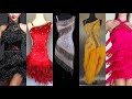 professional stylish Latin dance sleeveless outfits ideas tassels beading dress salsa dance outfits