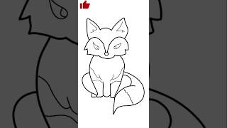 How to Draw a Cute Fox 🦊|Easy way to draw fox for kids #kidsart#fox